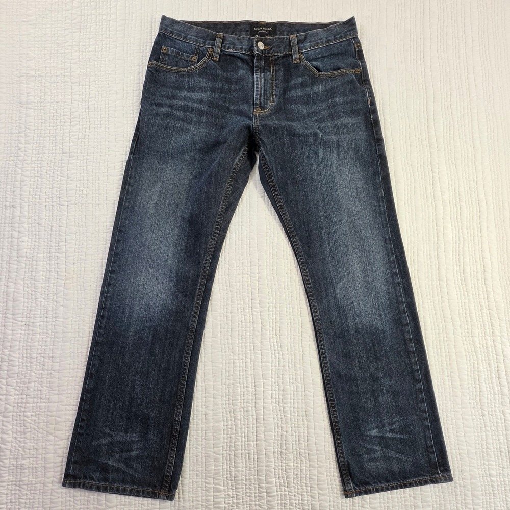Banana Republic Vintage Straight Mens Jeans Dark Wash Denim 33x30 Blue Cotton